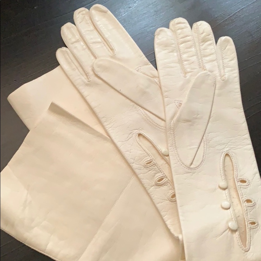Vintage Christian Dior Sz 7 Leather Opera Gloves